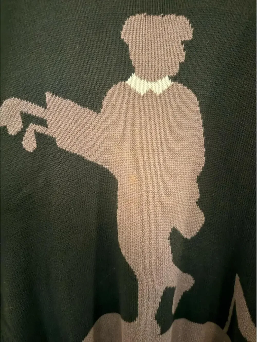 Vintage Slazenger Golf Sweater Large Black Cotton Golfer Graphic 100% Cotton